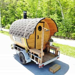 “Economy” Round Mobile Barrel Sauna | No change room