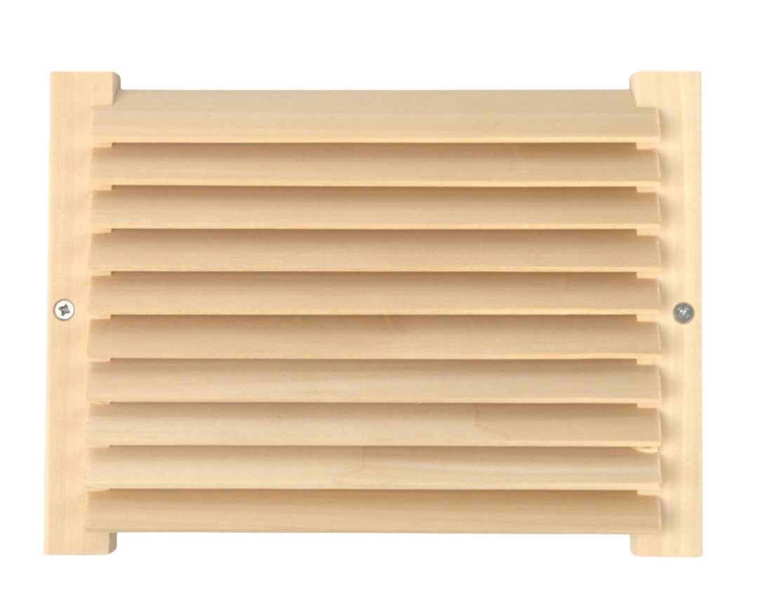 Tesla Grill Sauna Vent Cover basswood sauna ventilation grille, 230 x 170 mm, front view Tesla Grill Sauna Vent Cover basswood sauna ventilation grille, 230 x 170 mm, front view
